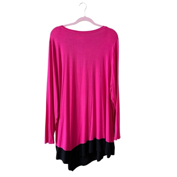 NEW Lane Bryant Long Sleeve Blouse Top Plus Size 26/28 Pink Black Casual Work - Picture 2 of 7